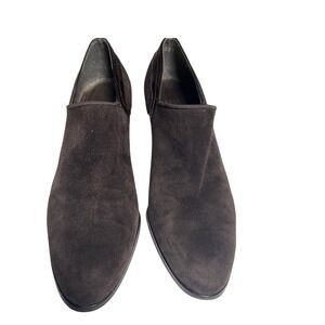 Stuart Weitzman High-Vamp Suede Heeled‎ Loafers Ankle Booties